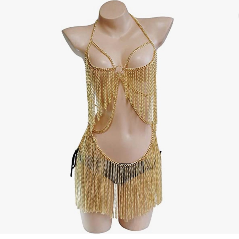 Metal Body Chain Dress Festival